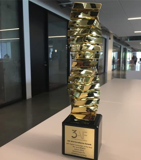 3AF 2018 Excellence Awards trophy — Digital Campaign of the Year