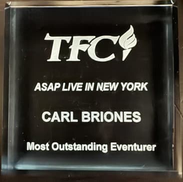 TFC crystal MVP award — ASAP Live in New York, awarded to Carl Briones